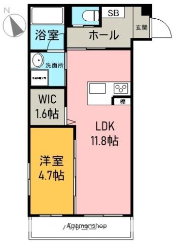 LEON Ⅳ(1LDK/1階)の間取り写真