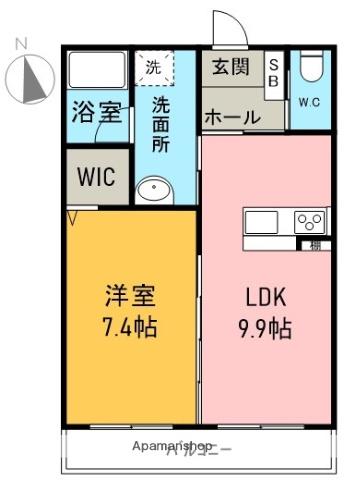 LEON Ⅳ(1LDK/4階)の間取り写真