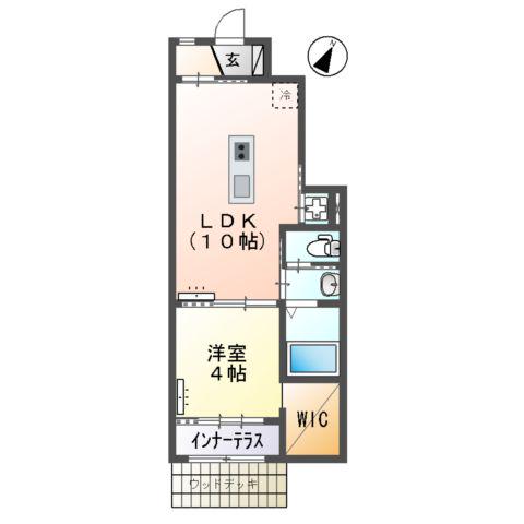 LA PRINCESSⅡ (1LDK/1階)の間取り写真