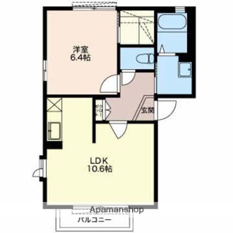 タウンコート日乃出C(1LDK/1階)の間取り写真