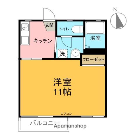 ドミール太田川(1K/2階)の間取り写真