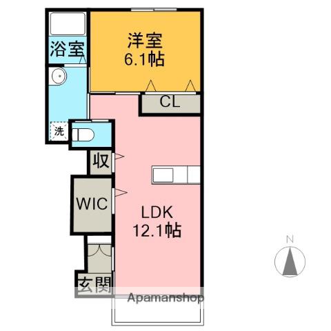 岳南電車 岳南富士岡駅 徒歩7分 2階建 築9年(1LDK/1階)の間取り写真