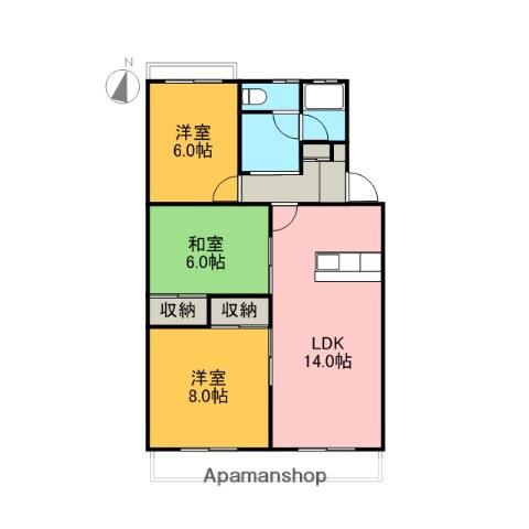 カーサカジマⅢ(3LDK/3階)の間取り写真