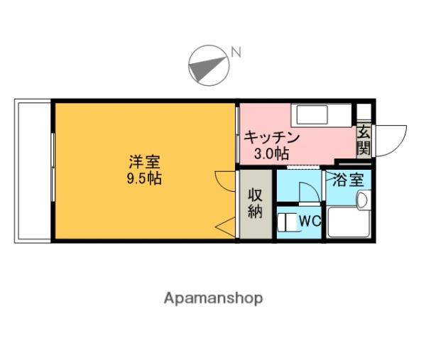 フレグランスミヤビA(1K/2階)の間取り写真