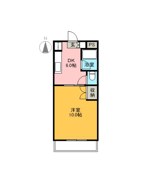 エクセレントM1(1DK/1階)の間取り写真