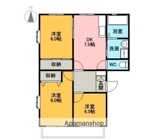 桜田ハイツ(3DK/2階)の間取り写真