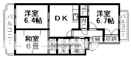 ユートピア21(3DK/1階)の間取り写真