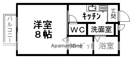 サンガーデン外木(1K/2階)の間取り写真