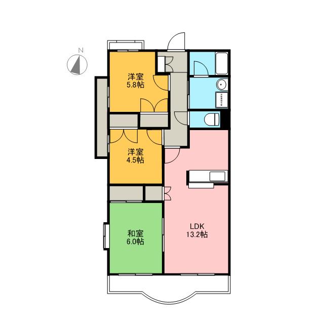 ラークビレッジ(3LDK/3階)の間取り写真