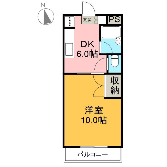マンションCLOVER(1DK/3階)の間取り写真