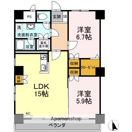 清和ビル(2LDK/3階)の間取り写真