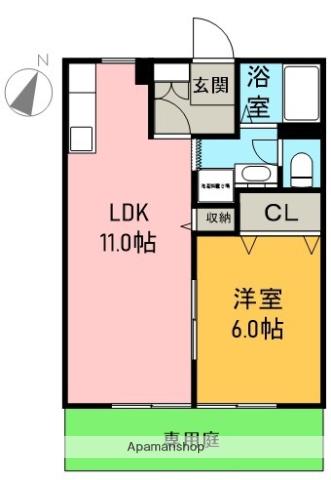 サニーオンリーワン(1LDK/1階)の間取り写真