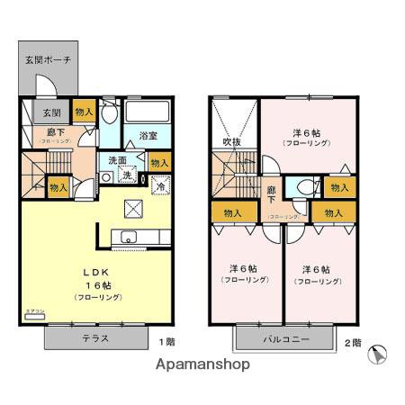 ソシアパートⅠ(3LDK/1階)の間取り写真