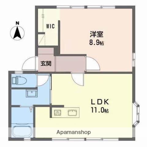 ビタビレッジ富士(1LDK/2階)の間取り写真