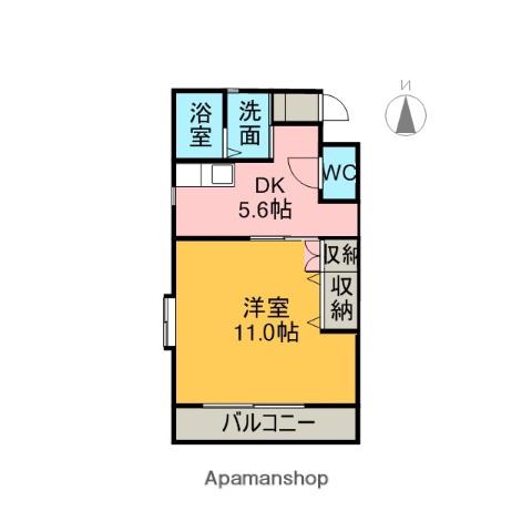 サンクレスト(1DK/2階)の間取り写真