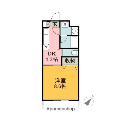 GRAN FIELDS(1DK/1階)の間取り写真