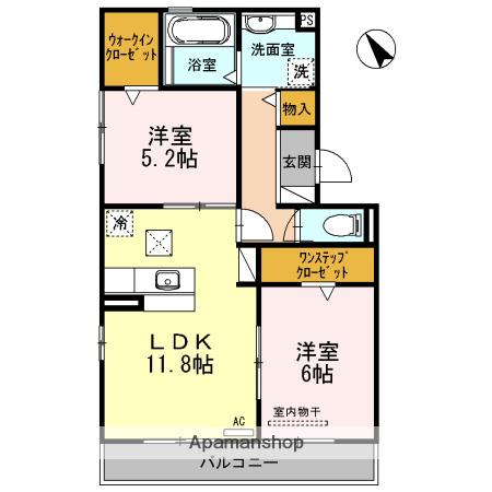 デスティニー(2LDK/1階)の間取り写真