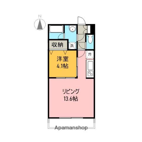 QUEEN HILLS(1LDK/3階)の間取り写真