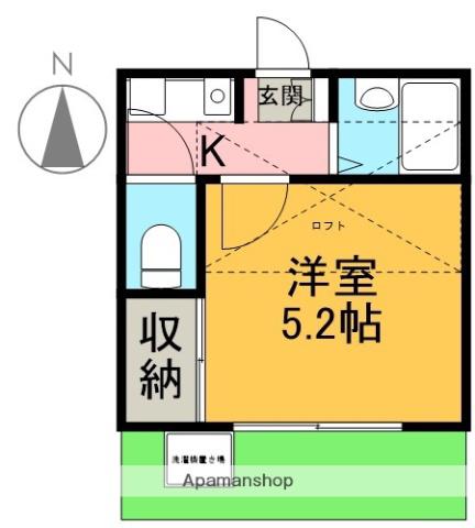 グラディート(1K/1階)の間取り写真