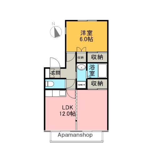コーポラス佐野(1LDK/2階)の間取り写真