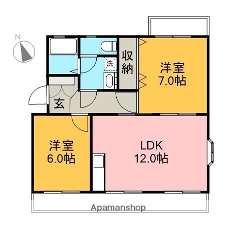 ソルトリバーパレス(2LDK/2階)の間取り写真