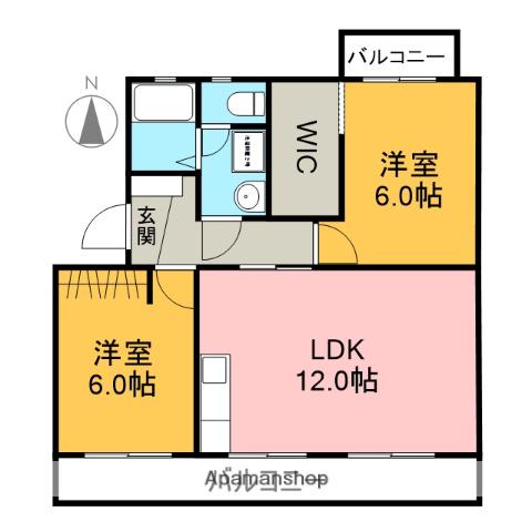 コスモフジ(2LDK/1階)の間取り写真