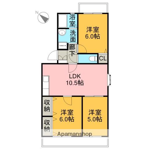 プレミール杉山(3LDK/2階)の間取り写真