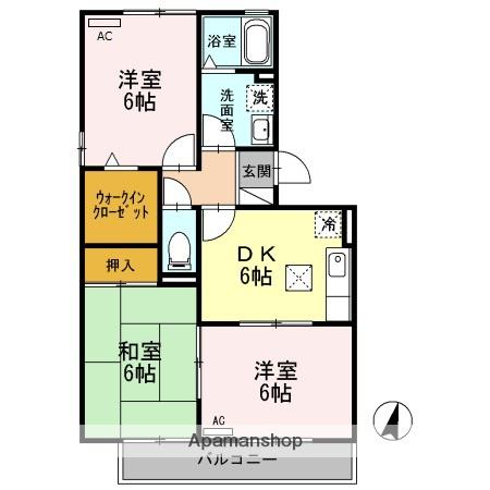 シャルム寿五番館(3DK/1階)の間取り写真