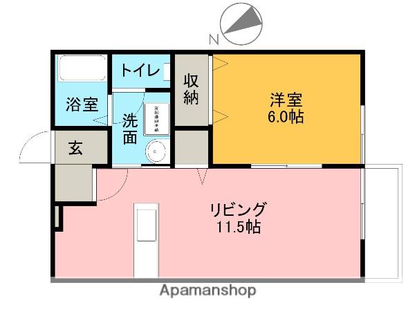 エルメゾンネクスト石坂(1LDK/1階)の間取り写真