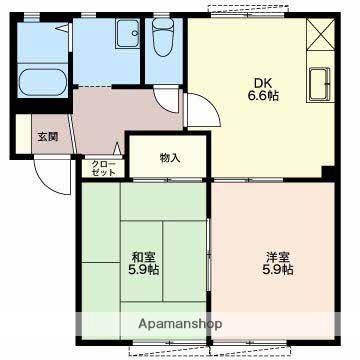 グランメール小泉C(2DK/1階)の間取り写真