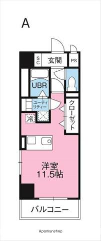 MONDO FUJIⅢ(ワンルーム/6階)の間取り写真