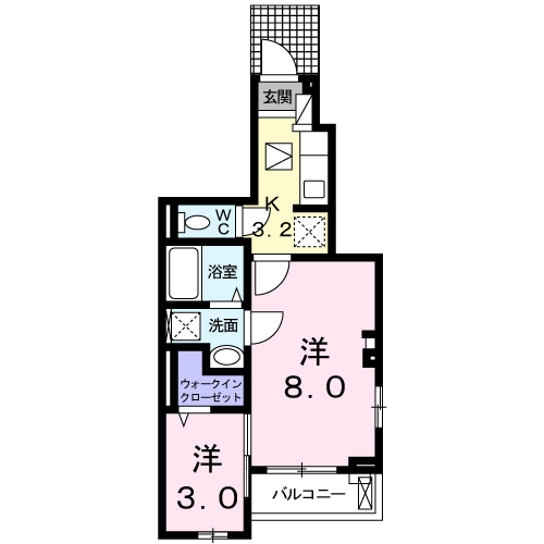 メゾン・ド・ロワイヤル フジ(1K/1階)の間取り写真