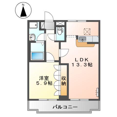 プランドールパピヨン(1LDK/2階)の間取り写真