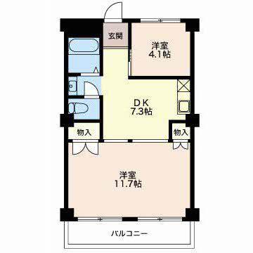 宮本ビル(2DK/3階)の間取り写真