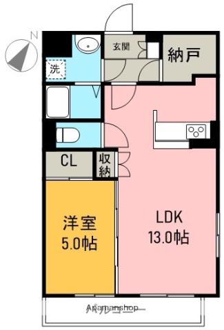 鈴太マンション(1LDK/3階)の間取り写真