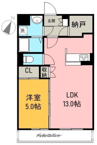 鈴太マンション(1LDK/4階)の間取り写真