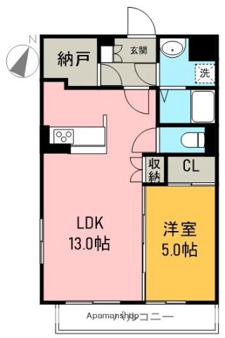 鈴太マンション(1LDK/3階)の間取り写真
