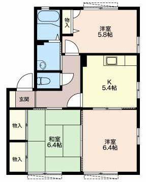 ラ・コリーナA(3K/1階)の間取り写真