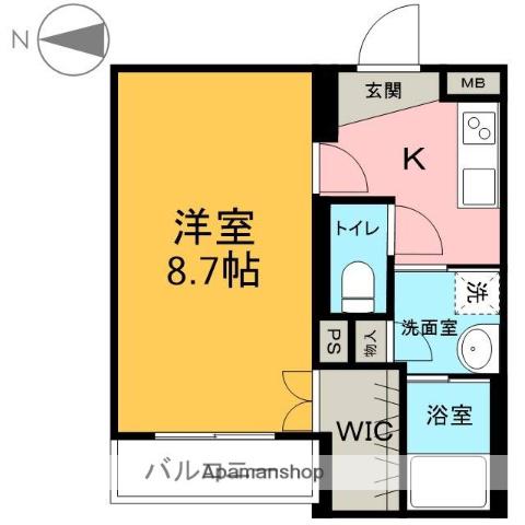 シュタットフルスⅠ(1K/1階)の間取り写真