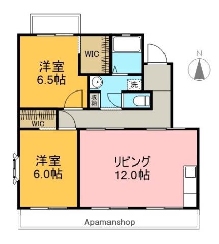 エバンタイユ・フジ(2LDK/2階)の間取り写真