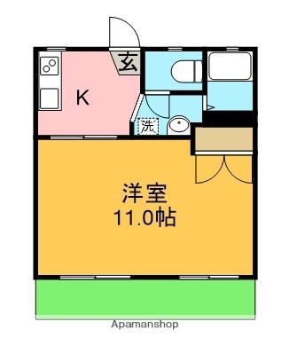 ドミール太田川(1K/1階)の間取り写真