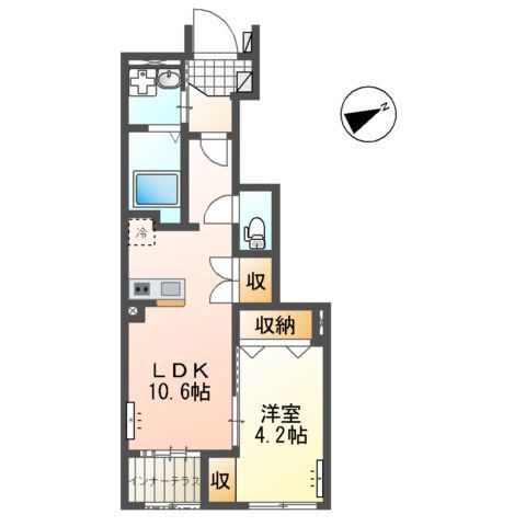 LIVE・DELIGHT(1LDK/1階)の間取り写真