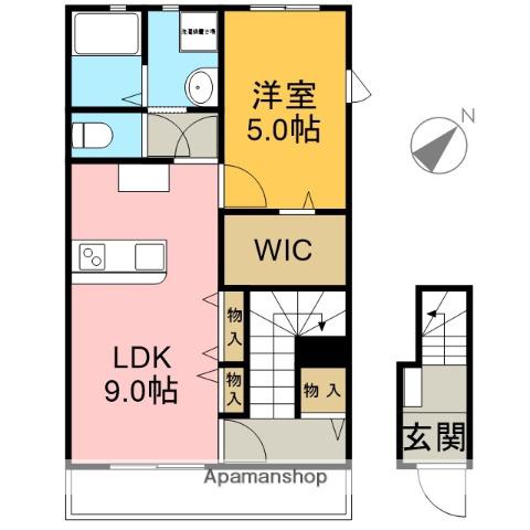 LOTUS森島1(1LDK/2階)の間取り写真