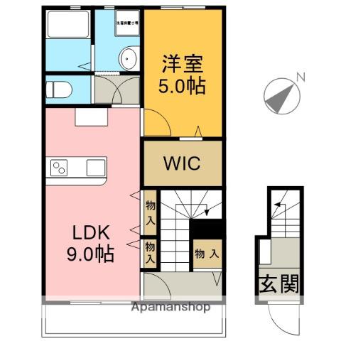LOTUS森島1(1LDK/2階)の間取り写真
