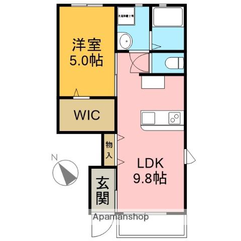 LOTUS森島2(1LDK/1階)の間取り写真