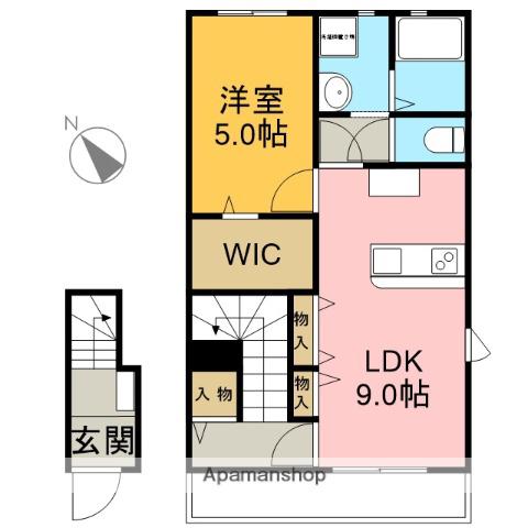 LOTUS森島2(1LDK/2階)の間取り写真