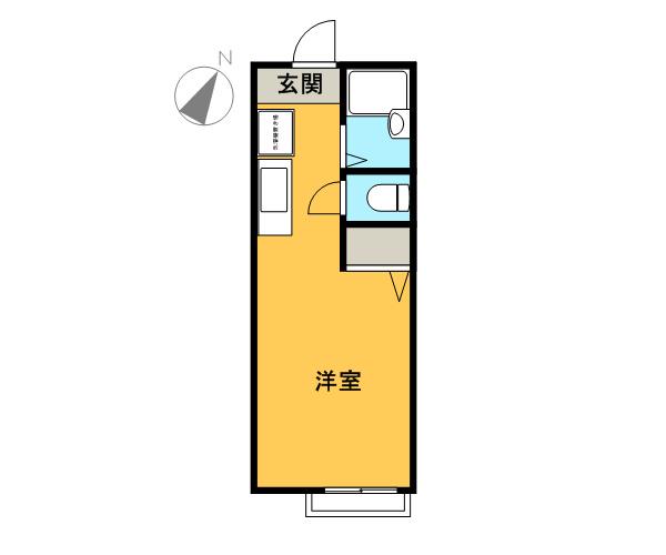 フェリーチェ(ワンルーム/2階)の間取り写真