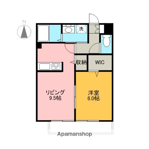 リトルタウン・イワモトC(1LDK/1階)の間取り写真