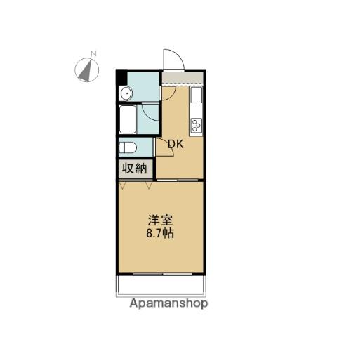 メゾンかりがね(1DK/2階)の間取り写真