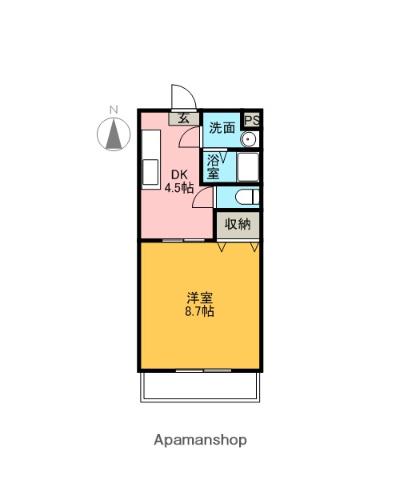 エクセルハイム中島(1DK/2階)の間取り写真